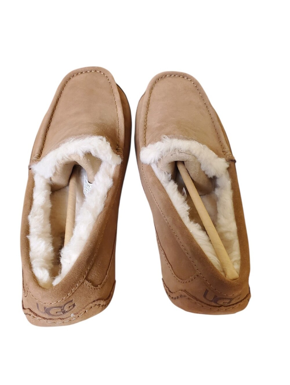 UGG Ascot Chestnut Full Grain Suede Upcycled Wool Lining Slippers New Men's 9 - Picture 6 of 9